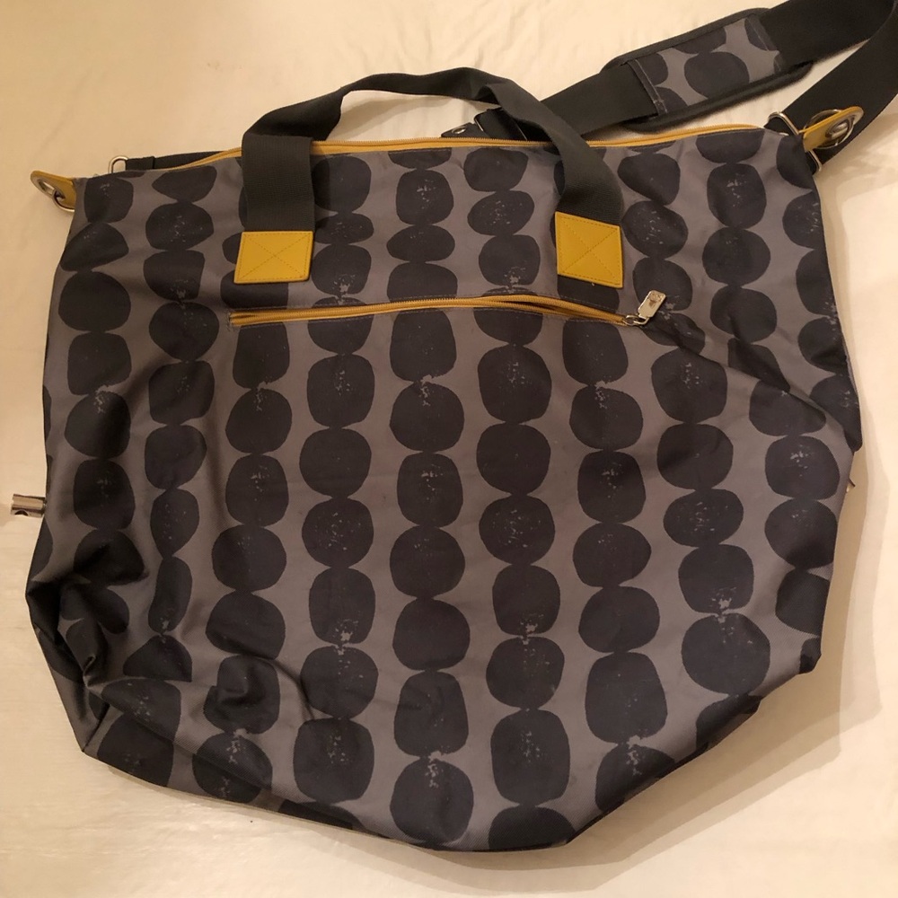 Lotta From Stockholm Gray and Yellow Travel bag